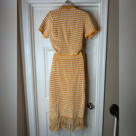 Derek Lam Knit Crop Polo and Fringe Skirt - Picture 9 of 12